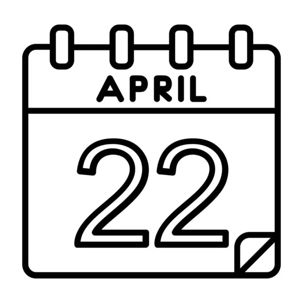 April Kalender Ikon Design Kalender Datum Ikon Vektor Design — Stock vektor