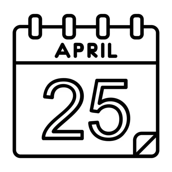 Duben Datum Jednodenním Kalendáři — Stockový vektor