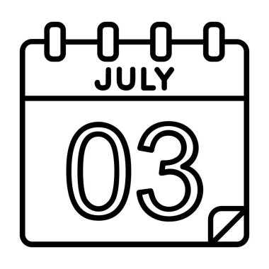 Ayrıntılı özet biçimi ile 3 Temmuz simgesi