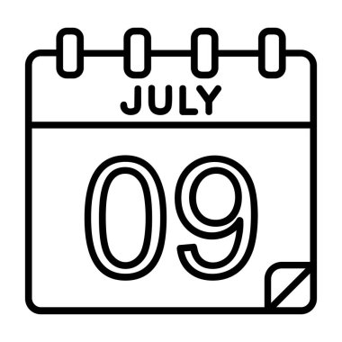 Ayrıntılı özet biçimi ile 9 Temmuz simgesi