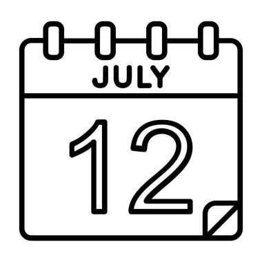 Ayrıntılı özet biçimi ile 12 Temmuz simgesi