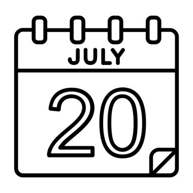 Ayrıntılı özet biçimi ile 20 Temmuz simgesi