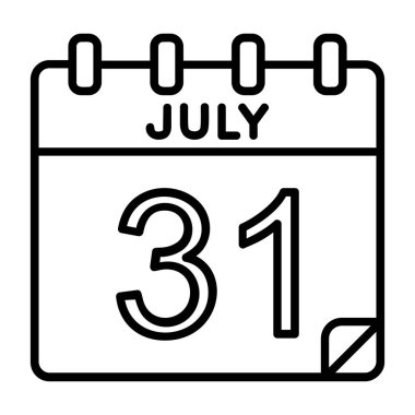 Ayrıntılı özet biçimi ile 31 Temmuz simgesi