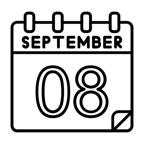 September Symbol Detail Skizzieren Stil — Stockvektor
