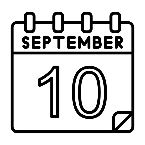 September Icon Detail Outline Style — Stock Vector