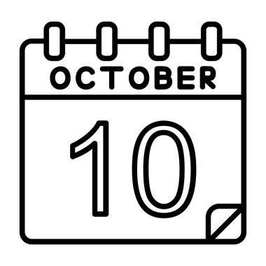 Ayrıntılı özet biçimi ile 10 Ekim simgesi