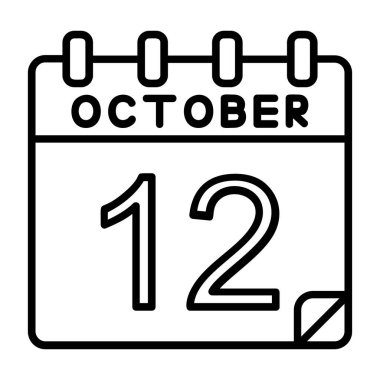 Ayrıntılı özet biçimi ile 12 Ekim simgesi