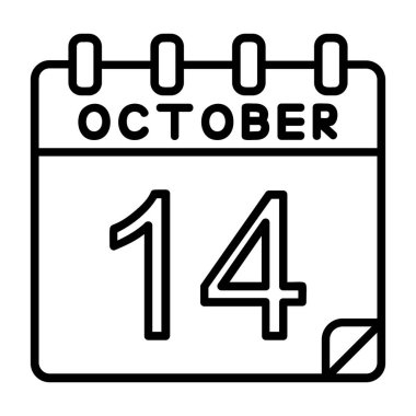 Ayrıntılı özet biçimi ile 14 Ekim simgesi