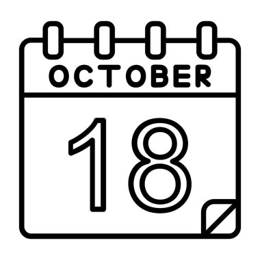 Ayrıntılı özet biçimi ile 18 Ekim simgesi