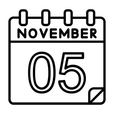 Ayrıntılı özet biçimi ile 5 Kasım simgesi