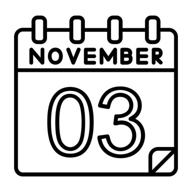 Ayrıntılı özet biçimi ile 3 Kasım simgesi