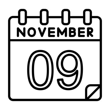 Ayrıntılı özet biçimi ile 9 Kasım simgesi