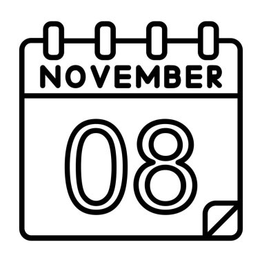 Ayrıntılı özet biçimi ile 8 Kasım simgesi