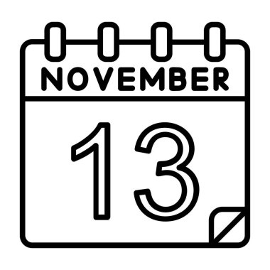 Ayrıntılı özet biçimi ile 13 Kasım simgesi