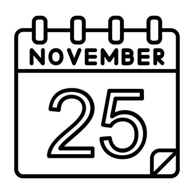 Ayrıntılı özet biçimi ile 25 Kasım simgesi