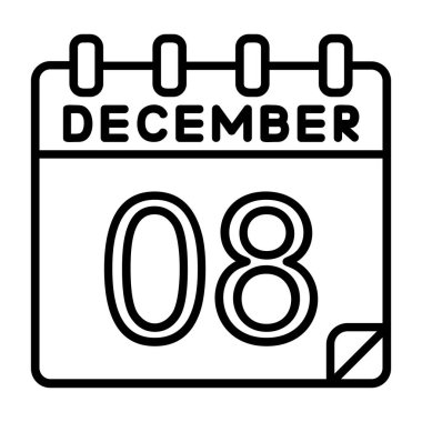 Ayrıntılı özet biçimi ile 8 Aralık simgesi