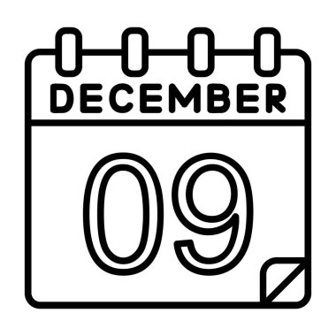 Ayrıntılı özet biçimi ile 9 Aralık simgesi