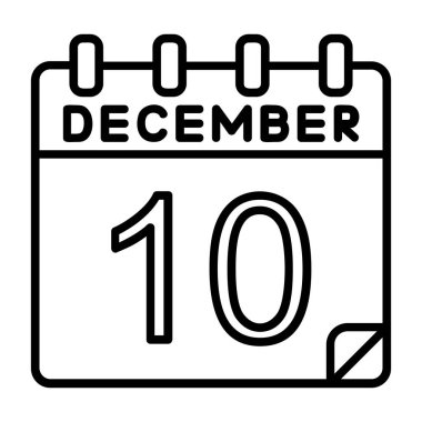 Ayrıntılı özet biçimi ile 10 Aralık simgesi