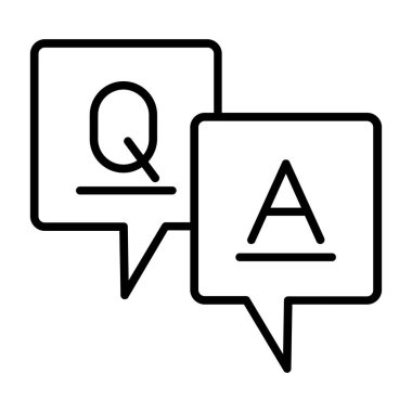 cevap simgesi, basit ana hatlı vektör çizimi