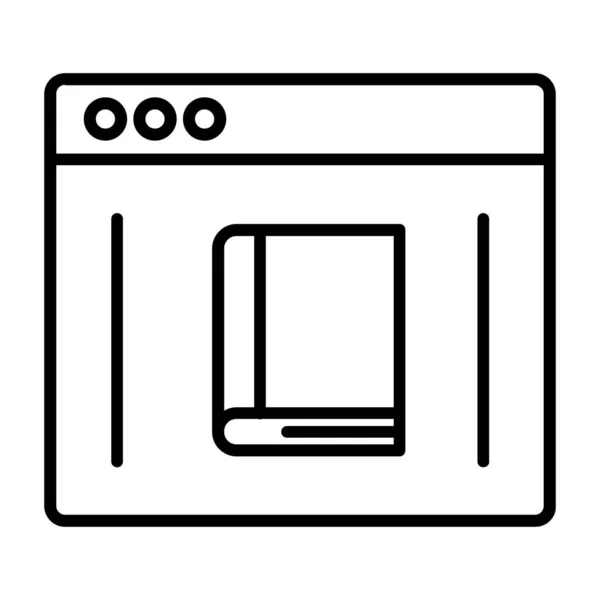 Icône Fenêtre Navigateur Style Contour — Image vectorielle