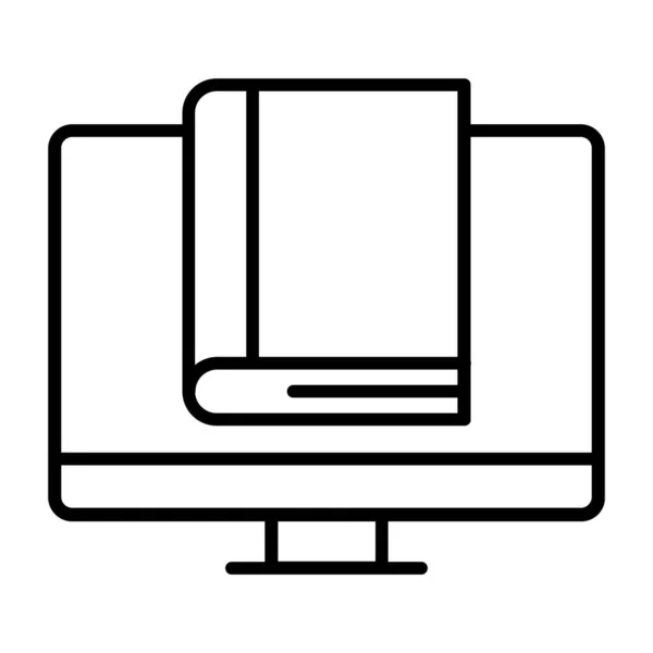 ノートパソコンのアイコンアウトラインスタイル — ストックベクタ