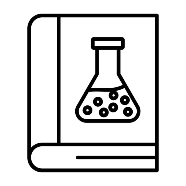 Wektor Badania Laboratoryjnego Ikony Obrysowy Znak Badania Kolby Odizolowany Symbol — Wektor stockowy