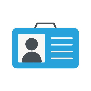 Düz biçimli kimlik kartı simgesi