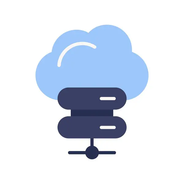 Εικονίδιο Αποθήκευσης Cloud Επίπεδη Στυλ — Διανυσματικό Αρχείο