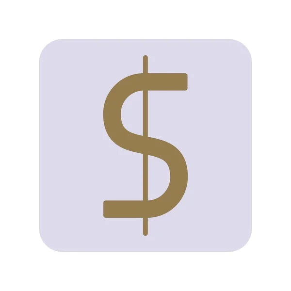 Dollar Symbool Icoon Platte Stijl — Stockvector