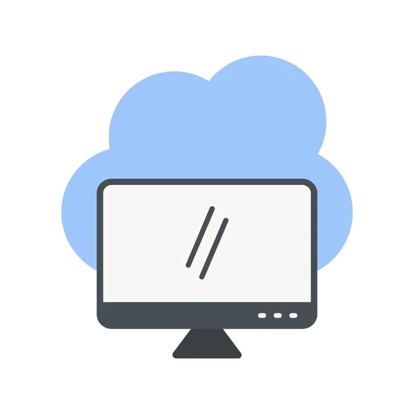 Cloud Computing Pictogram Vlakke Stijl — Stockvector