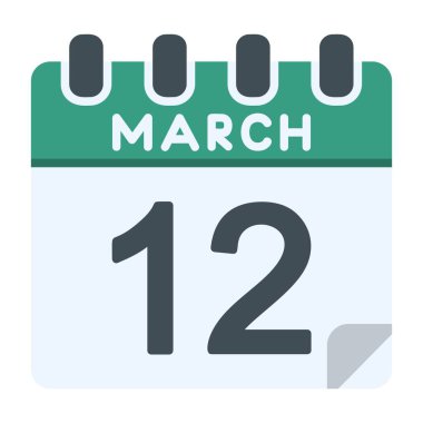 Düz Biçimli 12 Mart Simgesi