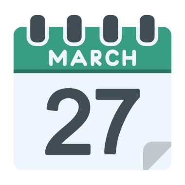 Düz Stil 27 Mart Simgesi