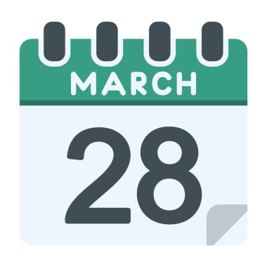 Düz Stil 28 Mart Simgesi
