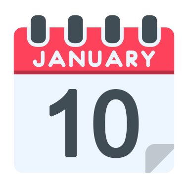 10 Ocak Simgesi Düz Stili