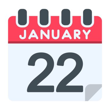 22 Ocak Simgesi Düz Stil