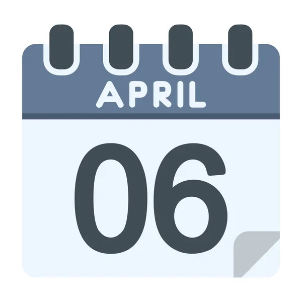 Απριλίου Εικονίδιο Επίπεδη Στυλ — Διανυσματικό Αρχείο