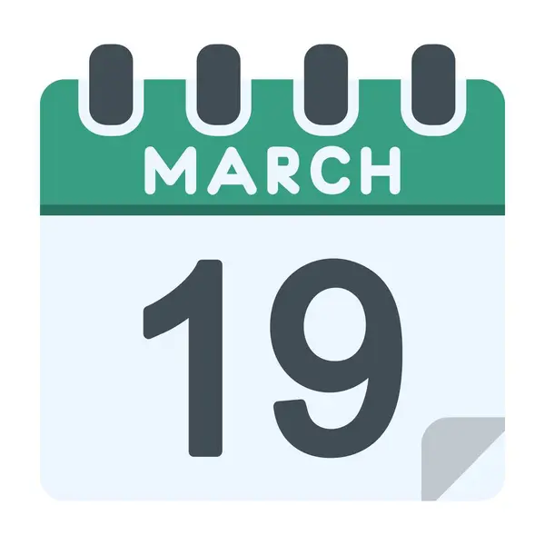 Março Ícone Estilo Plano —  Vetores de Stock