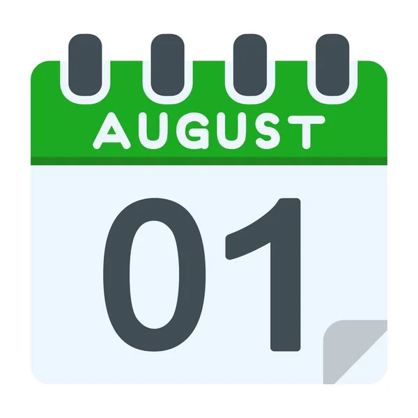 August Icon Flat 스타일 — 스톡 벡터