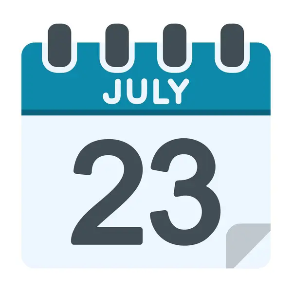 Temmuz Düz Stil Simgesi — Stok Vektör