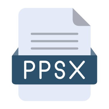 PPSX Dosya Biçimi Düz Simgesi