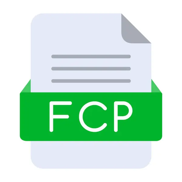 Formato Archivo Fcp Icono Plano — Vector de stock