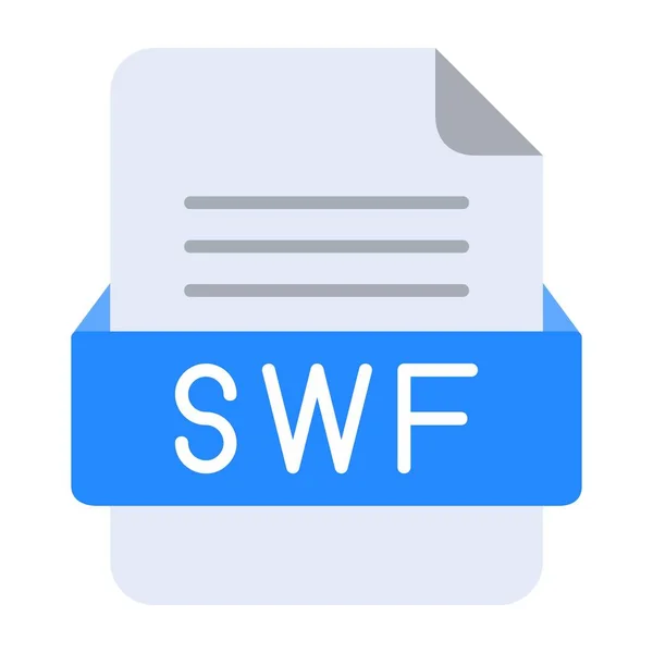 Formát Souboru Swf Ikona Flat — Stockový vektor