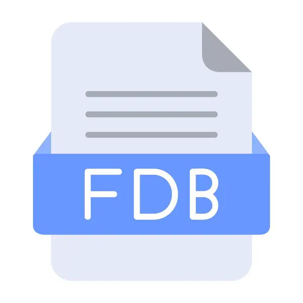 Fdbファイルフォーマットフラットアイコン — ストックベクタ