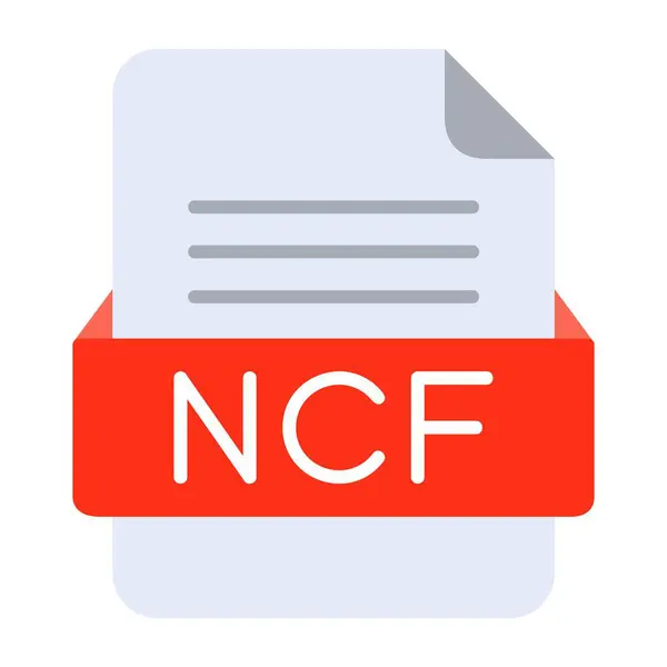 Ncfファイルフォーマットフラットアイコン — ストックベクタ