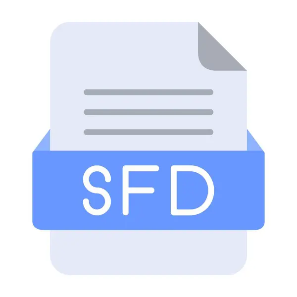 Formato Arquivo Sfd Flat Icon — Vetor de Stock
