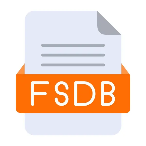 Formát Souboru Fsdb Ikona Flat — Stockový vektor