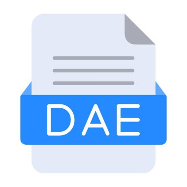 DAE Dosya Biçimi Düz Simgesi