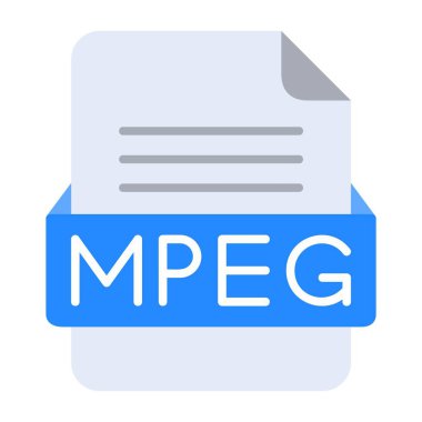 MPEG Dosya Biçimi Düz Simgesi