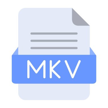 MKV Dosya Biçimi Düz Simgesi