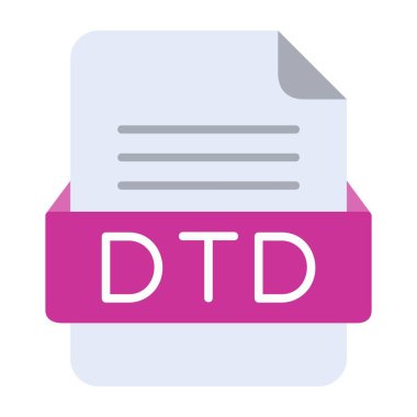 DTD Dosya Biçimi Düz Simgesi